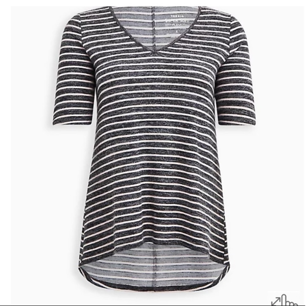 HI-LOW TUNIC - SUPER SOFT PLUSH STRIPE - NWT